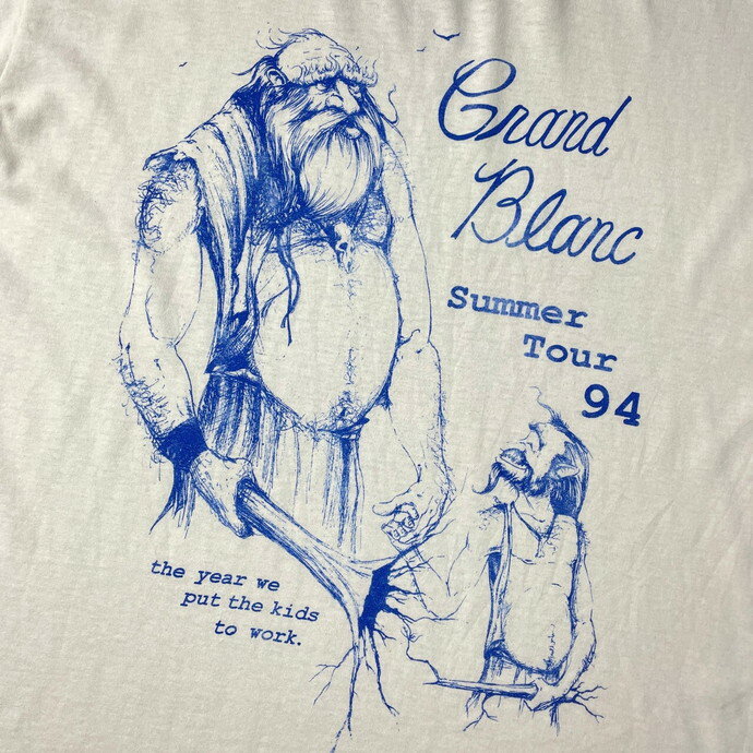 90年代 USA製 Grand Blanc SUMMER TOUR 94 巨人 イベント アート プリントTシャツ ヴィンテージ メンズL 【古着】【中古】【SS2309】【SS2406】