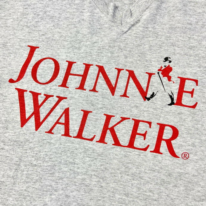 90年代 JOHNNIE WALKER ジョニーウォーカー ウイスキー 企業ロゴ Vネック プリントTシャツ メンズXL 【古着】【中古】【SS2309】【SS2406】