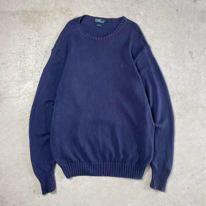 ビッグサイズ Polo by Ralph Lauren ポロバイラルフローレン コットンニットセーター メンズ2XLT TALL【古着】【中古】