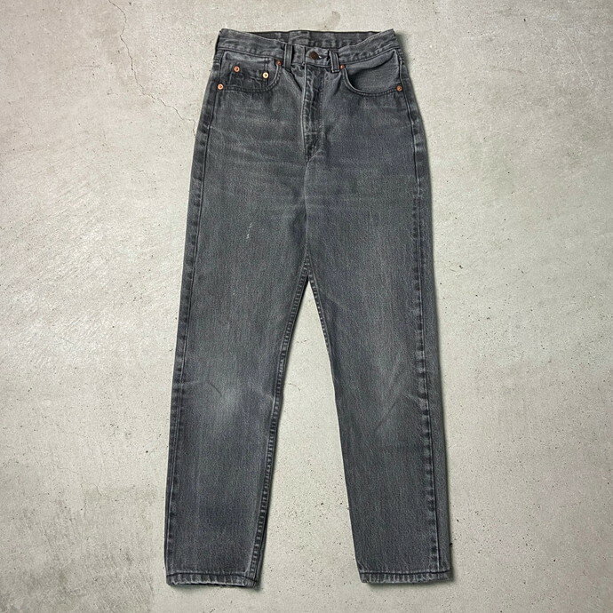 楽天古着通販 cave古着屋90年代 英国製 Levi's ユーロリーバイス 534-0885 ブラックデニムパンツ テーパード レディースW25相当 メンズ 古着【中古】