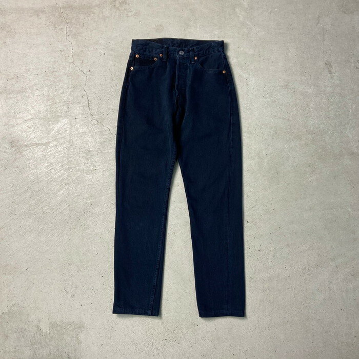 90年代 USA製 Levi's リーバイス 6501 1645 カラーデニムパンツ ネイビー レディースW28 メンズ 古着【中古】
