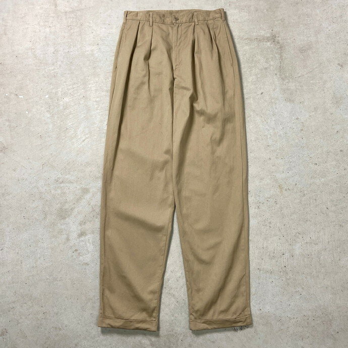 90年代 USA製 J.CREW ジェイクルー チノパンツ 2タック 巨人タグ メンズW32 古着【中古】