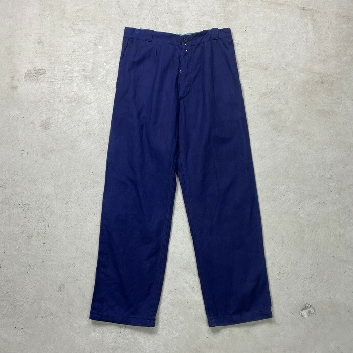 UNKNOWN フレンチワークパンツ コットンツイル フロントホック 股下ガゼットクロッチ メンズW30相当 古着【中古】【SS2503】【SS2509】