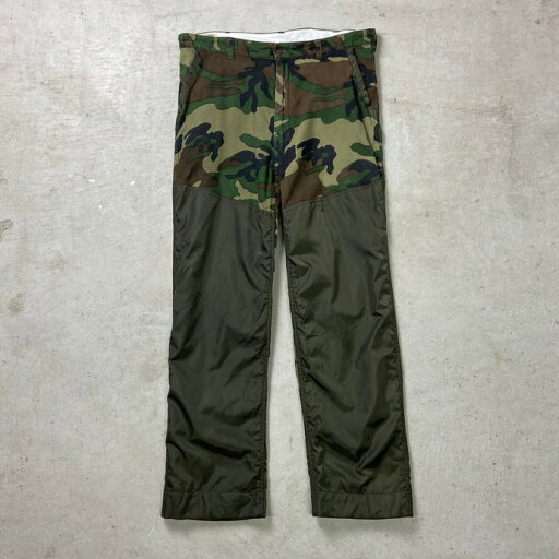 90年代 BLACK SHEEP ダック地 ハンティングパンツ ダブルニー ナイロン 迷彩 ウッドランドカモ メンズW40 古着【中古】【SS2503】 90年代 BLACK SHEEP ダック地 ハンティングパンツ ダブルニー ナイロン 迷彩 ウッドランドカモ メンズW40 古着【中古】【SS2503】
