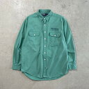 90年代 Polo by RALPH LAUREN ポロバイラルフローレン FLORIDA 長袖シャツ Wポケット フラップポケット メンズXL相当 古着【中古...