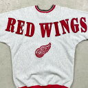 90年代 USA製 NHL RED WINGS スウェットシャツ チーム メンズ2XL相当 古着【中古】