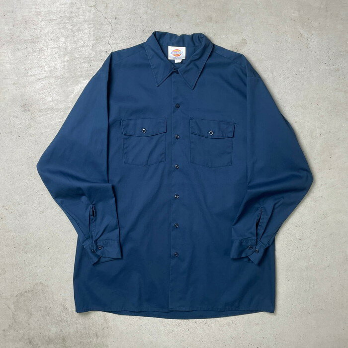 USA製 Dickies ディッキーズ 長袖 ワークシャツ メンズ2XL相当 古着【中古】