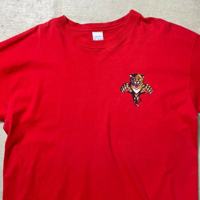 90年代 USA製 NHL フロリダ・パンサーズ プリントTシャツ メンズXL 古着【中古】【SS2506】