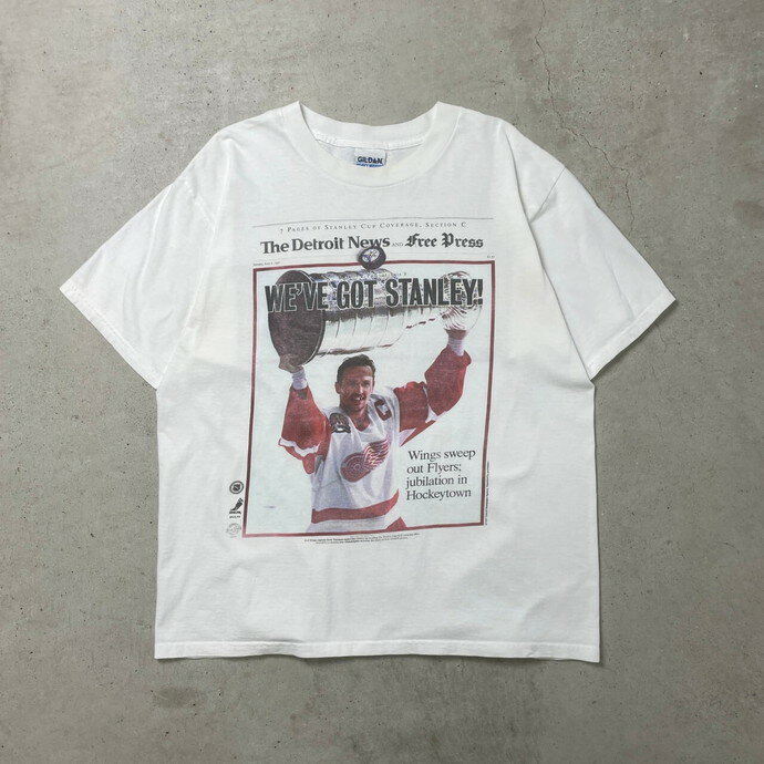 90年代 NHL DETROIT REDWINGS STANLEY CUP 1997 プリントTシャツ メンズXL 古着【中古】