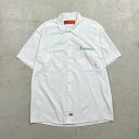Dickies ディッキーズ ワークシャツ 半袖シャツ 企業刺繍 メンズL 古着【中古】カーディガン【FS2501】