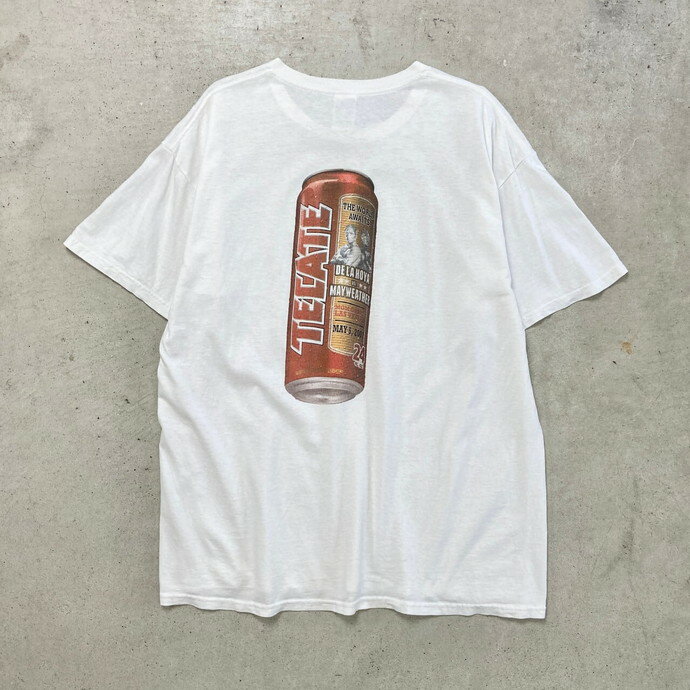 00年代 TECATE BEER MAY WEATHER vs DE LA HOYA ビール アドバタイジング バックプリントTシャツ メイウェザー メンズXL 古着【中古】