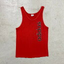 80年代 USA製 adidas アディダス トレフォイルロゴ タンクトップ メンズS-M相当 古着【中古】カーディガン【FS2501】