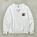 80年代 adidas アディダス スウェットシャツ Vネック メンズXL相当 古着【中古】【SS2503】【AS2509】