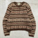 90年代 Eddie Bauer エディーバウアー ウールニットセーター ノルディック柄 総柄 レディースS相当 古着【中古】【SS2506】
