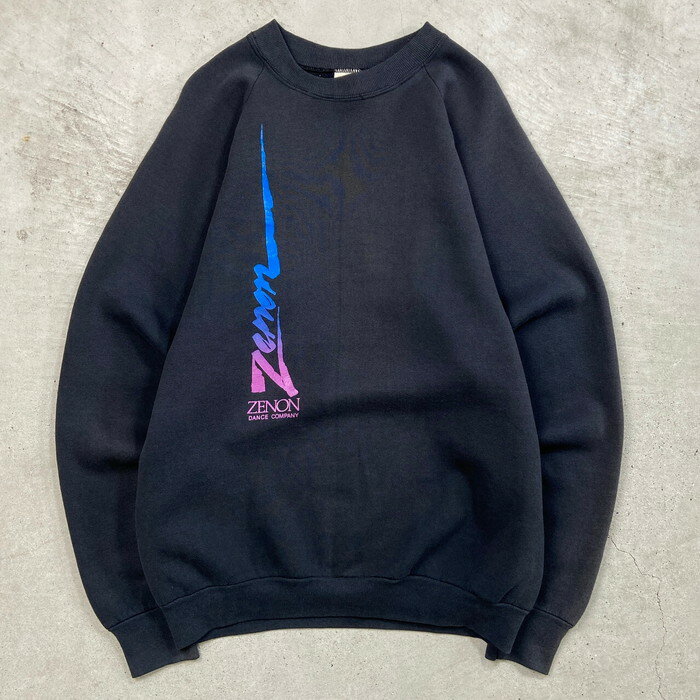 90年代 USA製 ZENON DANCE COMPANY スウェットシャツ ラグランスリーブ メンズXL 古着【中古】【AS2509】(4)