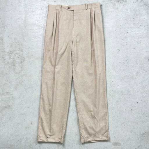 80年代 2タック スラックス ロケットTALONジップ メンズW32相当 古着【中古】 80年代 2タック スラックス ロケットTALONジップ メンズW32相当 古着【中古】