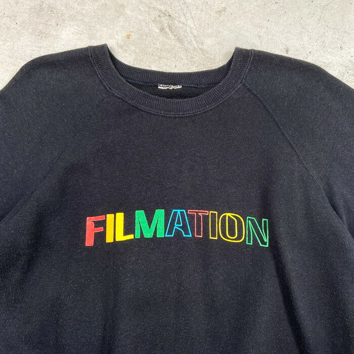 ヴィンテージ FILMATION 企業ロゴプリント スウェットシャツ メンズM相当 古着【中古】【AS2509】(4)