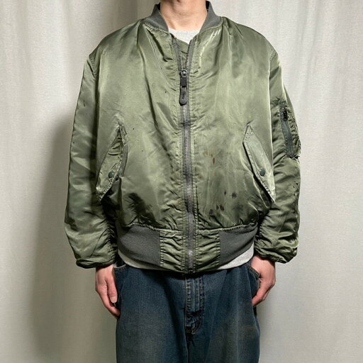 90年代 USA製 ALPHA MA-1 ミリタリー フライトジャケット 民間品 メンズXL相当 古着【中古】 90年代 USA製 ALPHA MA-1 ミリタリー フライトジャケット 民間品 メンズXL相当 古着【中古】