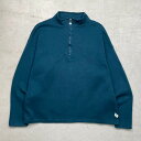 90年代 USA製 RUSSELL ATHLETIC ラッセル アスレチックス ハーフジップスウェットシャツ ブランクスウェット 無地 レディースXL メンズL...
