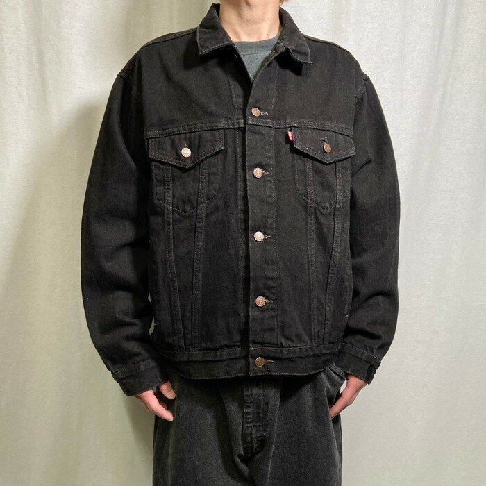 90年代 Levi's リーバイス 70507 7459 ブラックデニムジャケット メンズL 古着【中古】