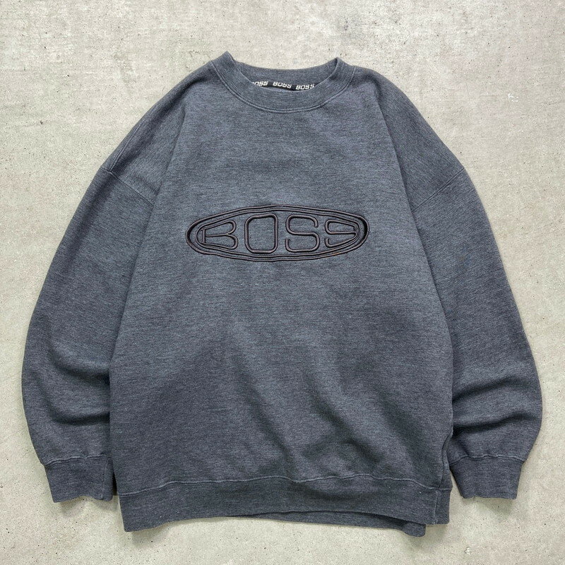 00年代 BOSS ボス ビッグロゴ刺繍 スウェットシャツ メンズXL 古着【中古】