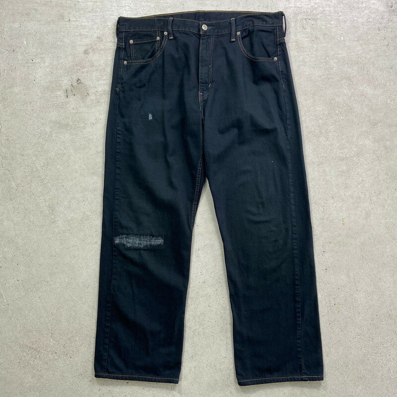 Levi's リーバイス 569 ブラックデニムパンツ ルーズストレート 後染め メンズW36 古着【中古】