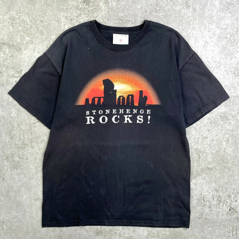 STONEHENGE ROCKS ストーンヘンジ スーベニア アートプリントTシャツ メンズL 古着【中古】【AS2509】
