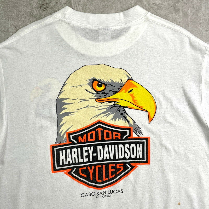 90年代 Harley-Davidson イーグル ロゴ プリントTシャツ メンズXL 古着【中古】