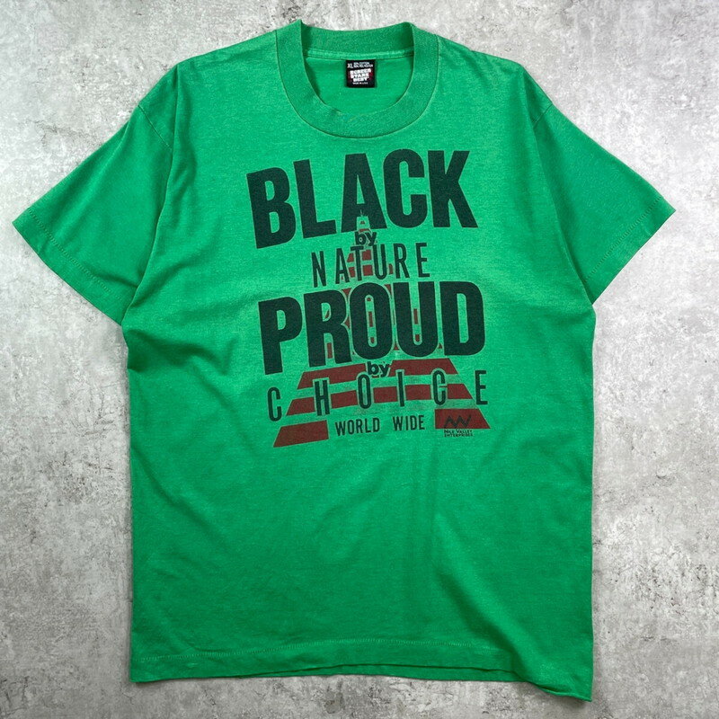 90年代 USA製 BLACK by NATURE PROUD by CHOICE メッセージプリントTシャツ メンズXL 古着【中古】【SS30】