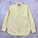 90年代 Ralph Lauren ラルフローレン CLASSIC FIT ストライプシャツ メンズL 古着【中古】