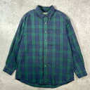 L.L.Bean エルエルビーン ブラックウォッチ チェックシャツ フランネルシャツ メンズL 古着【中古】