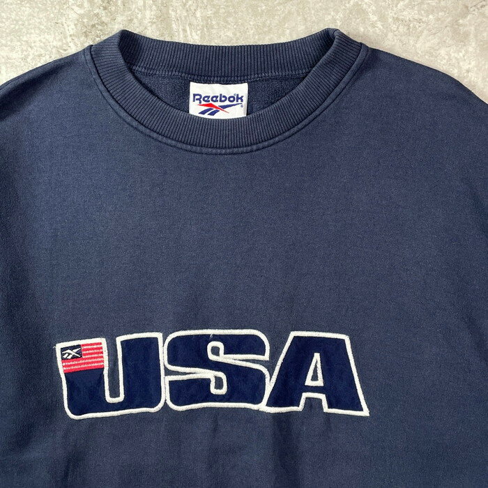 90年代 Reebok リーボック USAロゴ スウェットシャツ メンズL相当 古着【中古】