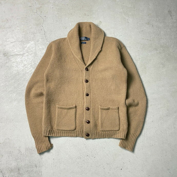Polo by Ralph Lauren ポロバイラルフローレン ショールカラー カーディガン カウチンニット メンズL 古着【中古】【AS2509】