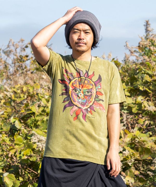 【4/4 20:00～2時間限定10%OFFクーポン】チャイハネ公式店 [バイヨメンズTシャツ] エスニック アジアン ボヘミアン ファッション トップス/メンズ TXX-0645のサムネイル
