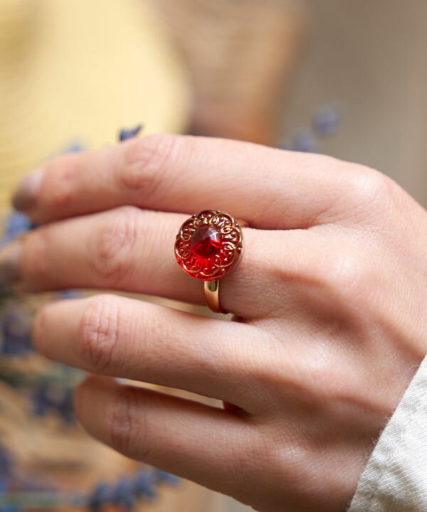 欧州航路公式店 [チェコボタンルミリング（S）] ヨーロッパ雑貨 ファッション 北欧 アクセサリー リング LSJZ4204