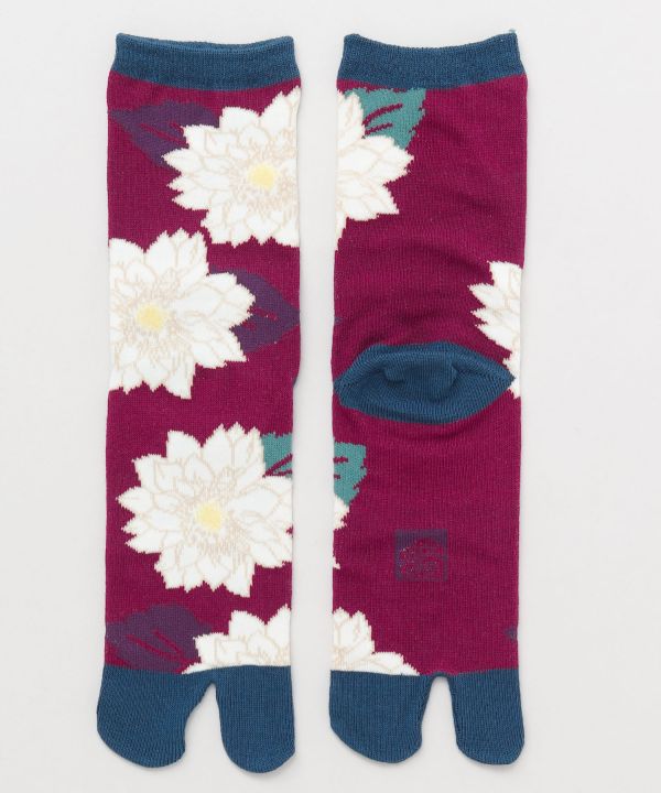 倭物やカヤ公式店 [葉菊足袋（23-25cm）] 和柄 和モダン 和服 レトロ モダン 和服 和 洋服 昭和レトロ カヤ足袋（くつした） 中丈 （23-25cm） 7JKP0106