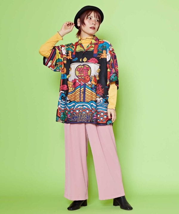 倭物やカヤ公式店 [来福シャツ《中村杏子×倭物やカヤ》] 和柄 和モダン 和服 レトロ モダン 和服 和 洋服 昭和レトロ ファッション レディーストップス 75H-5102 cayhane-10074959 アミナコレクション 公式 サンプル画像2