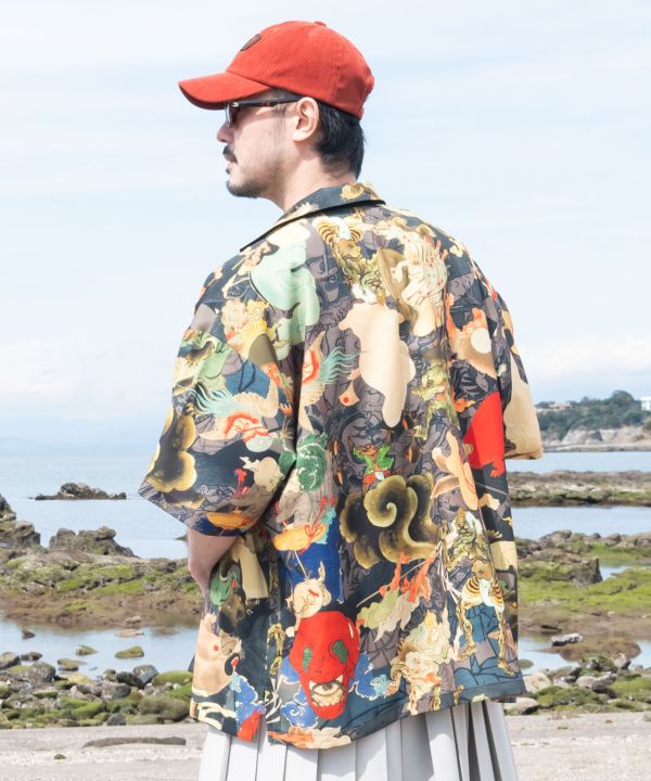 倭物やカヤ公式店 [浮世色メンズシャツ] 和柄 和モダン 和服 レトロ モダン 和服 和 洋服 昭和レトロ ファッション レディーストップス 7CQ-5208 cayhane-10075169 アミナコレクション 公式 サンプル画像3