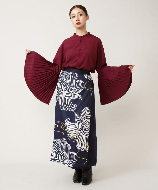 倭物やカヤ公式店 [襞寄せTOP] 和柄 和モダン ファッション レディーストップス7CC-5311 cayhane-10076540 アミナコレクション 公式 サンプル画像2