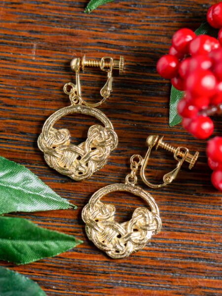 【10/24 20:00〜2時間限定10%OFFクーポン】【倭物やカヤ公式店】 光水引イヤリング 和柄 和モダン アクセサリー ピアス 72WZ0310レトロ　モダン　和服　和　洋服　昭和レトロのサムネイル