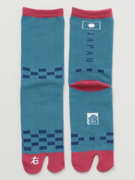 【倭物やカヤ公式店】 日の丸左右足袋（23-25cm） 和柄 和モダン カヤ足袋（くつした） 中丈 （23-25cm） 7JKP0101レトロ モダン 和服 和 洋服 昭和レトロ