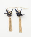 【倭物やカヤ公式店】 飛び鶴ピアス 和柄 和モダン アクセサリー ピアス 7FQZ1101レトロ モダン 和服 和 洋服 昭和レトロ