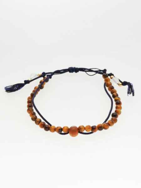 【岩座(いわくら)公式店】 紺紐虎目4mmブレスレット 岩座 神社 浄化 天然石 パワーストーン アクセサリ..