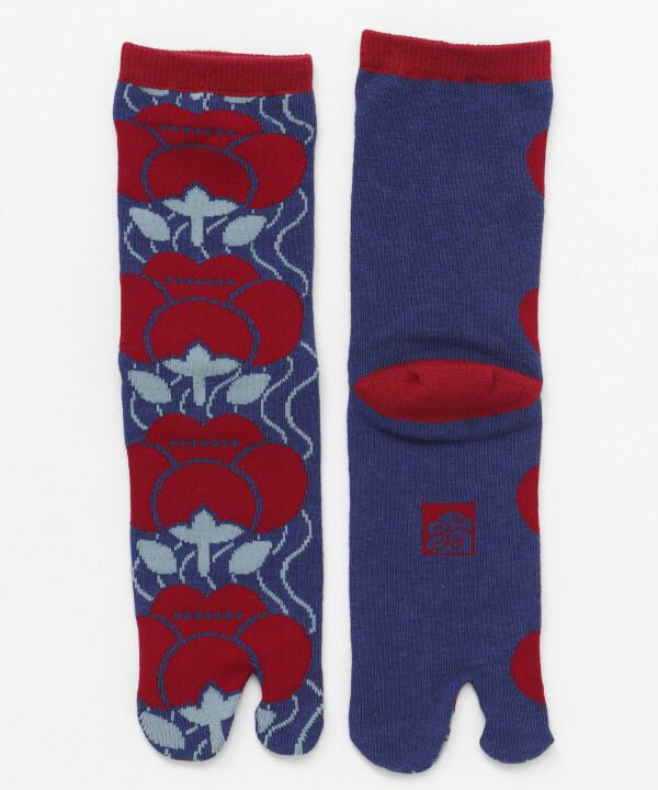 倭物やカヤ公式店 [梅レトロ足袋（23-25cm）] 和柄 和モダン 和服 レトロ モダン 和服 和 洋服 昭和レトロ カヤ足袋（くつした） 中丈　（23-25cm） 7JKP3169