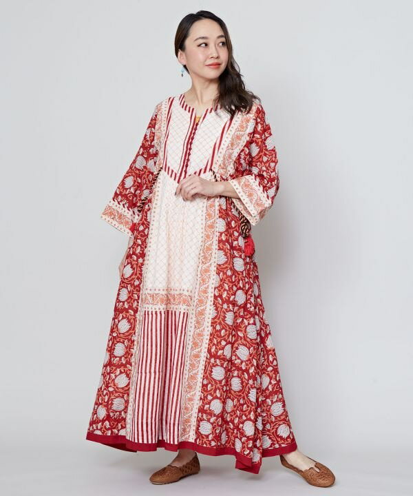 チャイハネ公式店 [アズラクワンピース] エスニック アジアン ボヘミアン ファッション ワンピース ILL-5101のサムネイル