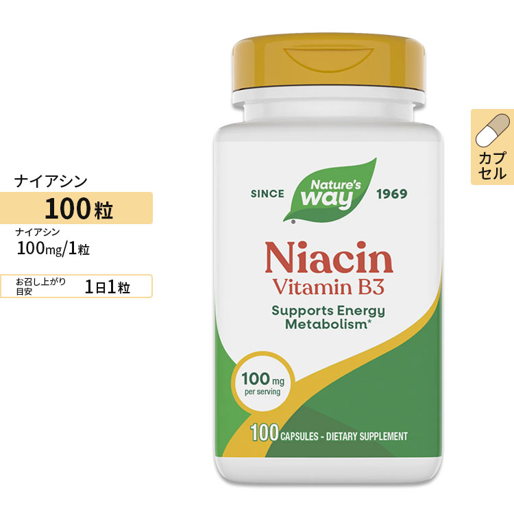 ネイチャーズウェイ ナイアシン (ビタミンB3) 100mg 100粒 カプセル Nature's Way NIACIN VITAMIN B3