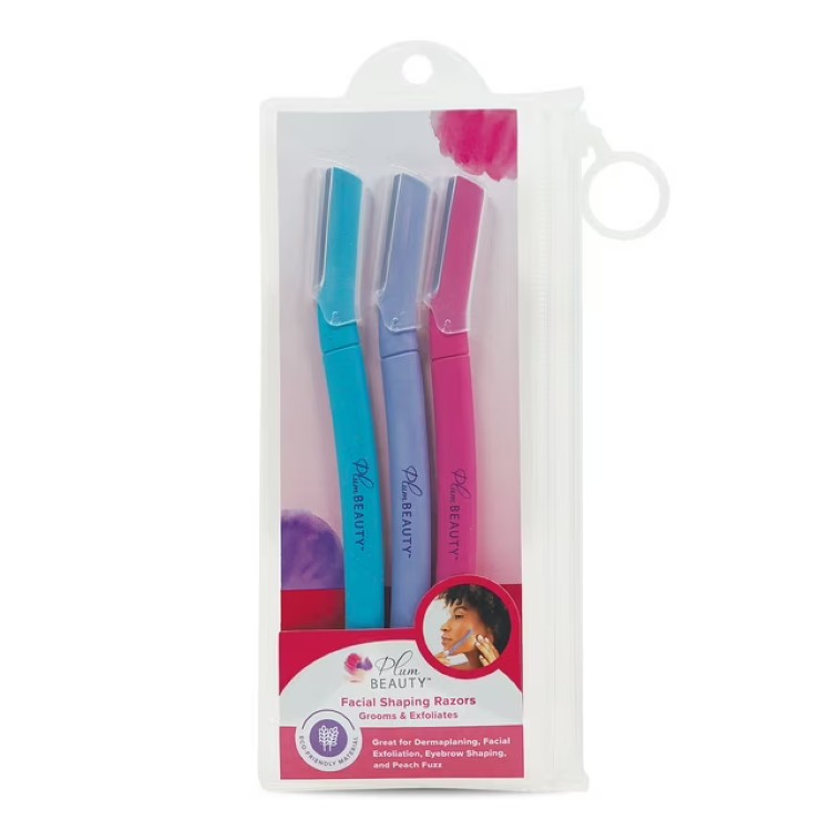プラムビューティ フェイシャルシェービングレザー Plum Beauty Facial Shaping Razors, Facial Dermaplaning Tools 【お取り寄せ商品】