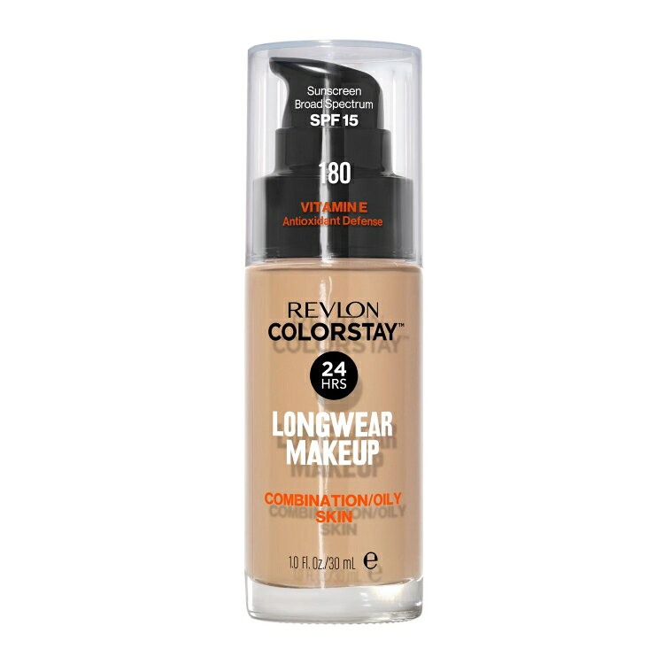 レブロン カラーステイ リキッドファンデーション 混合肌・脂性肌用 180 サンド ベージュ 約30mL Revlon ColorStay Liquid Foundation Combination/Oily 180 Sand Beige 1 fl oz 【お取り寄せ商品】
