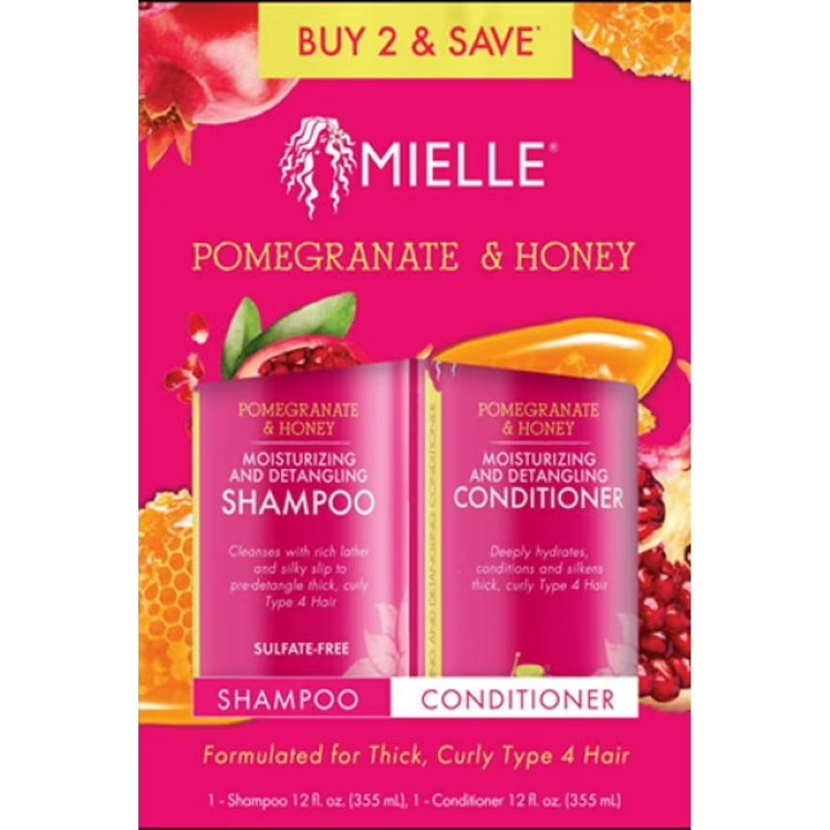 ミエル ミエーレ ポメグラネート＆ハニー シャンプー＆コンディショナー バリューパック Mielle Pomegranate & Honey Shampoo & Conditioner Value Pack 【お取り寄せ商品】