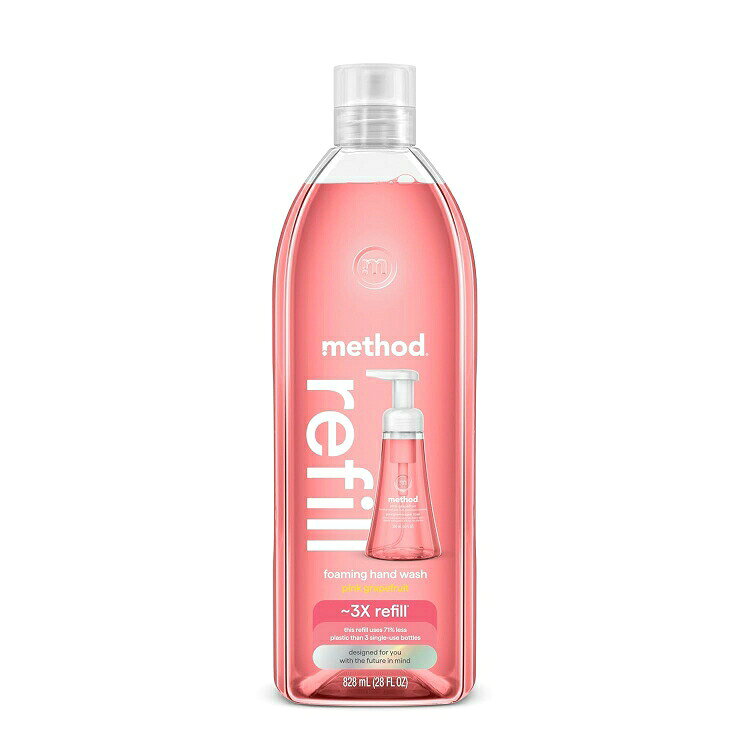 メソッド 泡ハンドソープ 詰め替え用 ピンクグレープフルーツ 828ml Method Foaming Hand Soap, Refill, Pink Grapefruit 28 oz 【お取り寄せ商品】